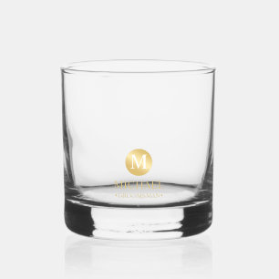 Masculine Gold Personalised Groomsmen Whiskey Glass