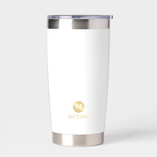 Masculine Gold Personalised Monogram and Name Insulated Tumbler