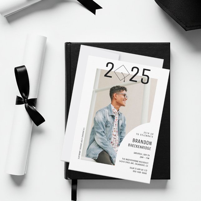 Masculine Minimalist Graduation Invitation (Creator Uploaded)
