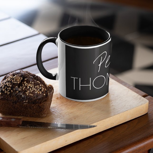 Masculine Monogram Black Mug (Creator Uploaded)