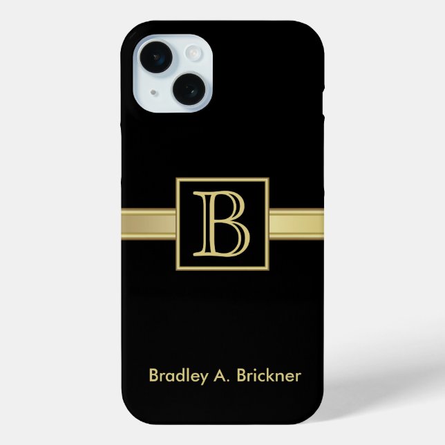 Masculine Monogram Executive Case-Mate iPhone Case (Back)