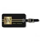 Masculine Monogram Executive Style - Black & Gold