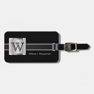 Masculine Monogram Executive Style Luggage Tag