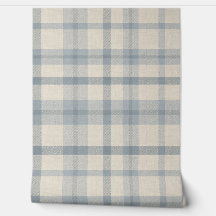 Masculine Muted Blue Plaid w/ Linen Texture