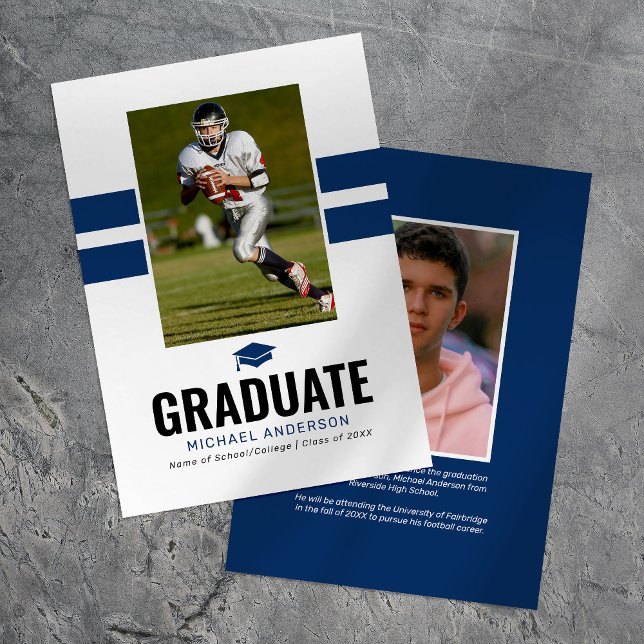 Masculine Navy 2025 Graduation Photo Announcement (Creator Uploaded)