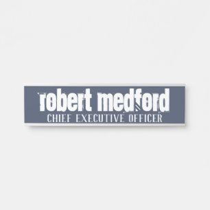 Masculine Navy Blue Hanging Door Sign Name Plate