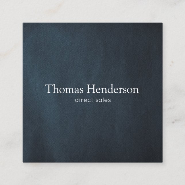 Masculine Navy Blue Professional Square Business Card (Front)