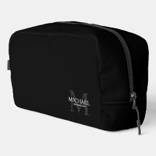 Masculine Personalised Monogram and Name Groomsmen Dopp Kit