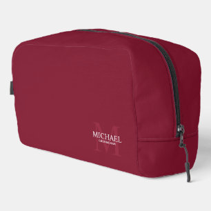 Masculine Personalised Monogram and Name Groomsmen Dopp Kit