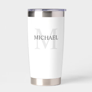 Masculine Personalised Monogram and Name Insulated Tumbler