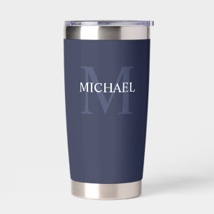 Masculine Personalised Monogram and Name Insulated Tumbler