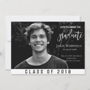 Masculine Photo Graduation Party Invitation