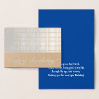 Masculine Plaid Stripes Blue Best Friend Birthday