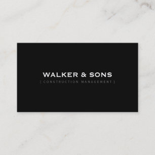 MASCULINE plain simple smart white black grey Business Card
