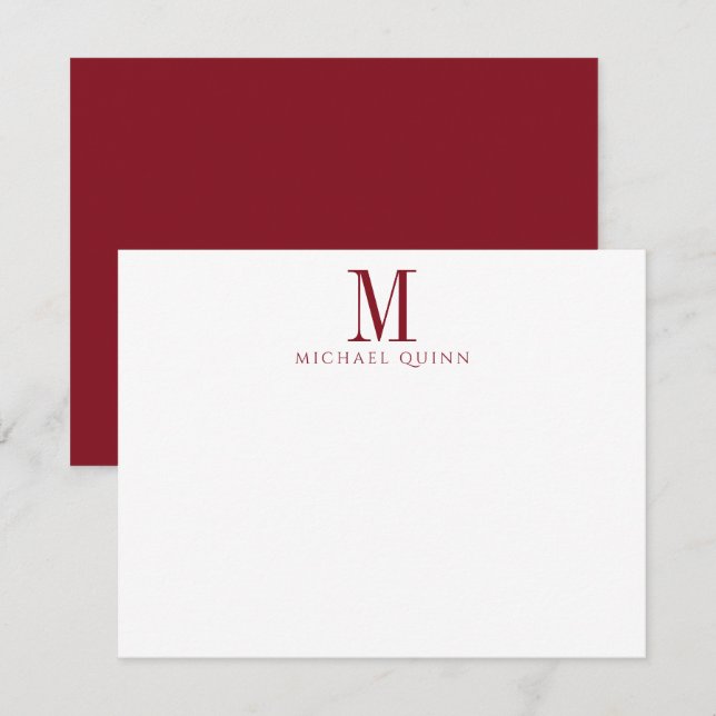 Masculine ProfessionaI Monogram Burgundy Red Card (Front/Back)