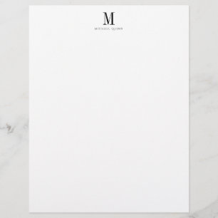 Masculine Professional Monogram Custom Letterhead