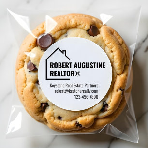 Masculine Realtor Sticker, Mens Real Estate Agent Classic Round Sticker