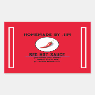 Masculine Red Hot Chilli Sauce Pepper Label 