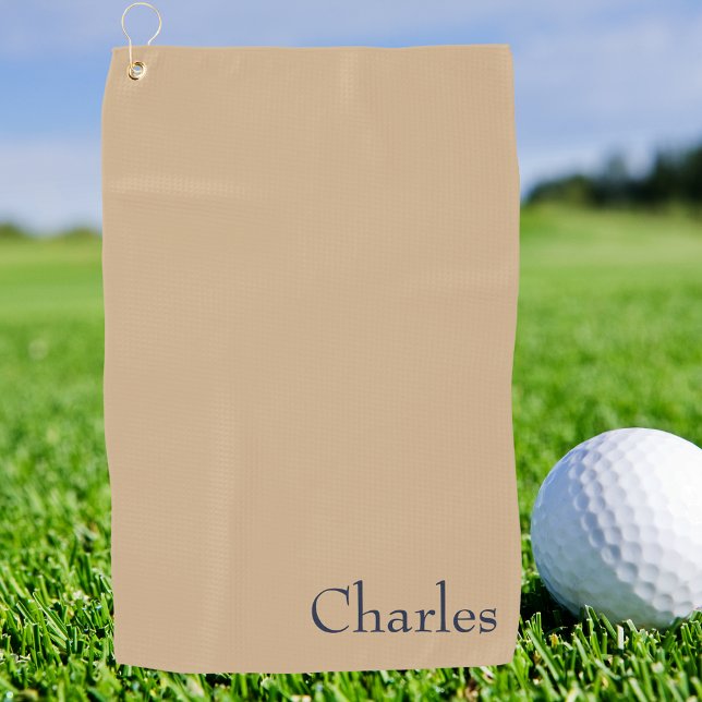 Masculine Simple Monogrammed Professional Golfer Golf Towel (Creator Uploaded)