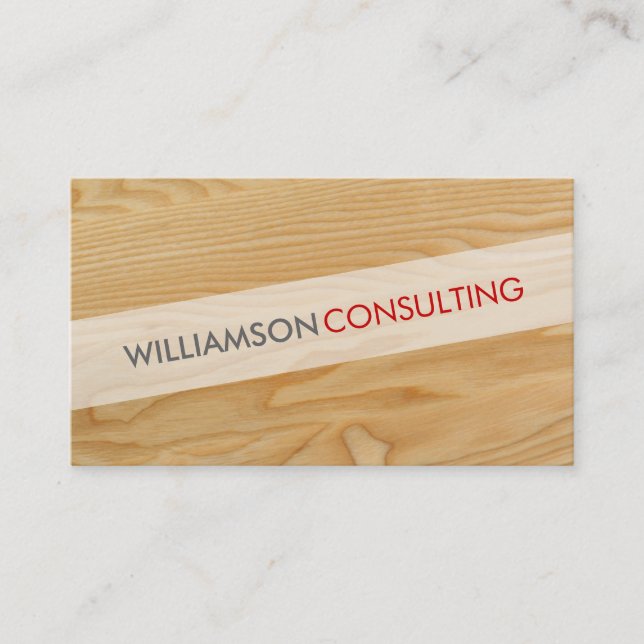 MASCULINE smart simple cool angled wood grain look Business Card (Front)