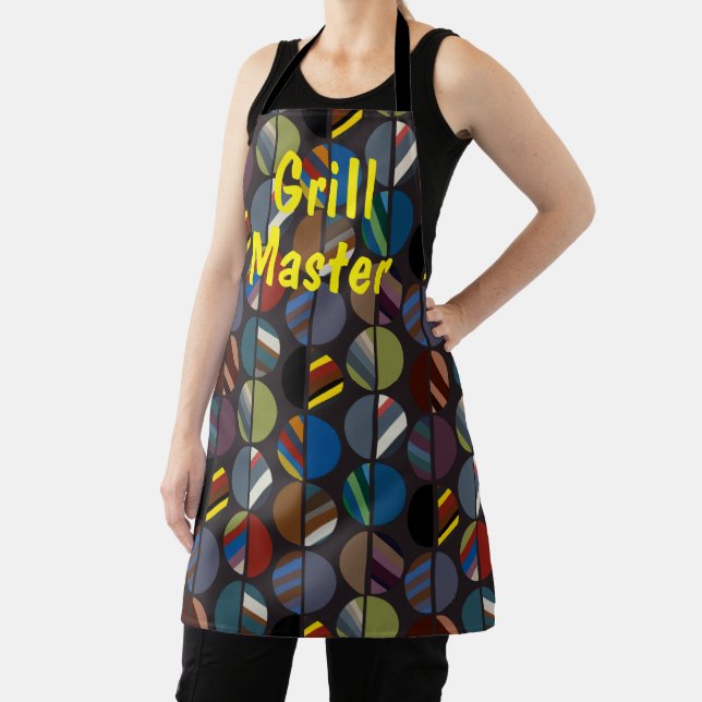 Masculine Striped Oval Halves  Apron (Insitu)