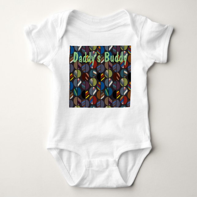 Masculine Striped Oval Halves  Baby Bodysuit (Front)