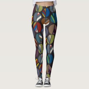 Masculine Striped Oval Halves  Leggings