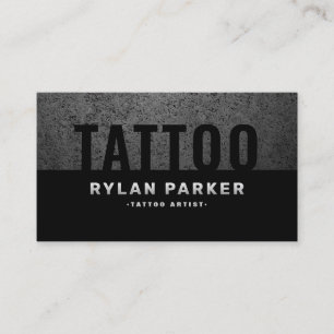 Masculine tattoo artist rough dark business card