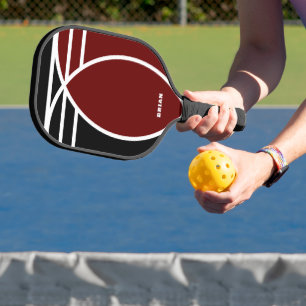 Masculine Two Tone Black and Burgundy Pickleball Paddle