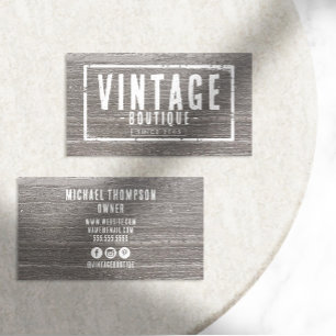 Masculine Vintage Boutique Rugged Apparel Logo Business Card