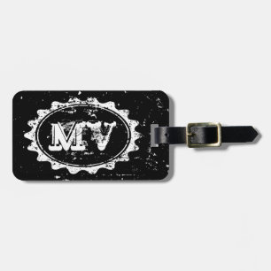 Masculine vintage monogram travel luggage tag