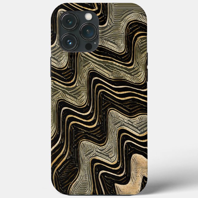 Masculine Waves Abstract Modern Cool Guy Fun Case-Mate iPhone Case (Back)