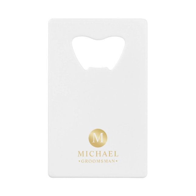 Masculine White and Gold Personalised Groomsmen (Front)