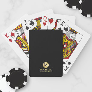 Masculine White and Gold Personalised Groomsmen Pl Playing Cards