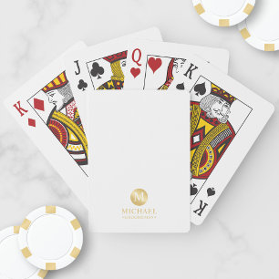 Masculine White and Gold Personalised Groomsmen Playing Cards