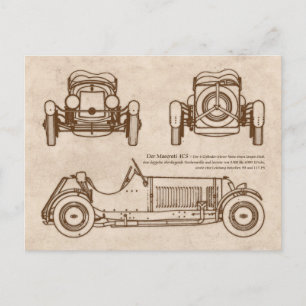 Maserati 4CS postcard
