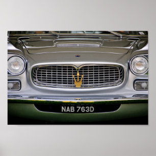 Maserati Italian Sports Car Front View Poster