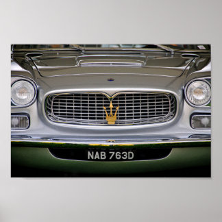 Maserati Italian Sports Car Front View Poster