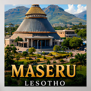 Maseru Mountain Landscapes and Basotho Heritage Poster