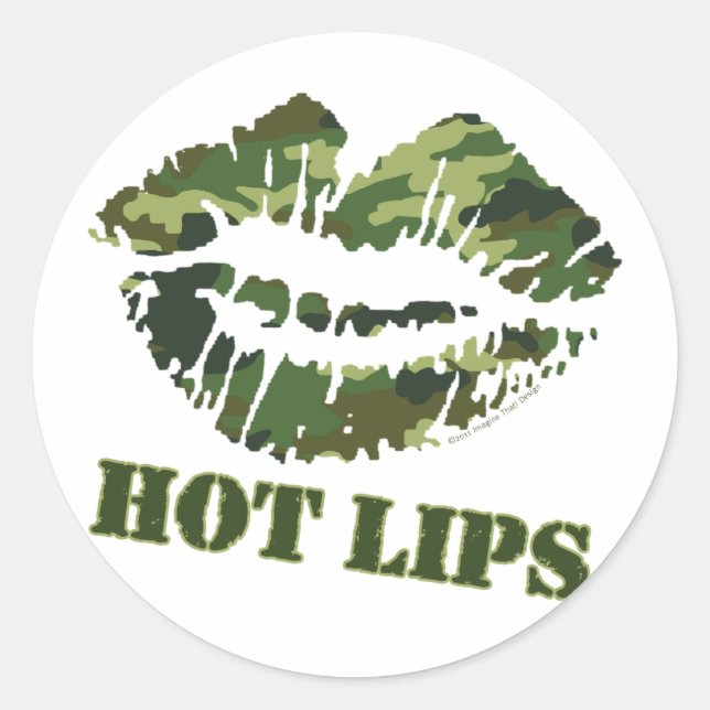 MASH Hot Lips Classic Round Sticker (Front)