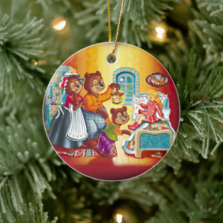 Masha and 3 bears. Animal Family. Ceramic Tree Decoration