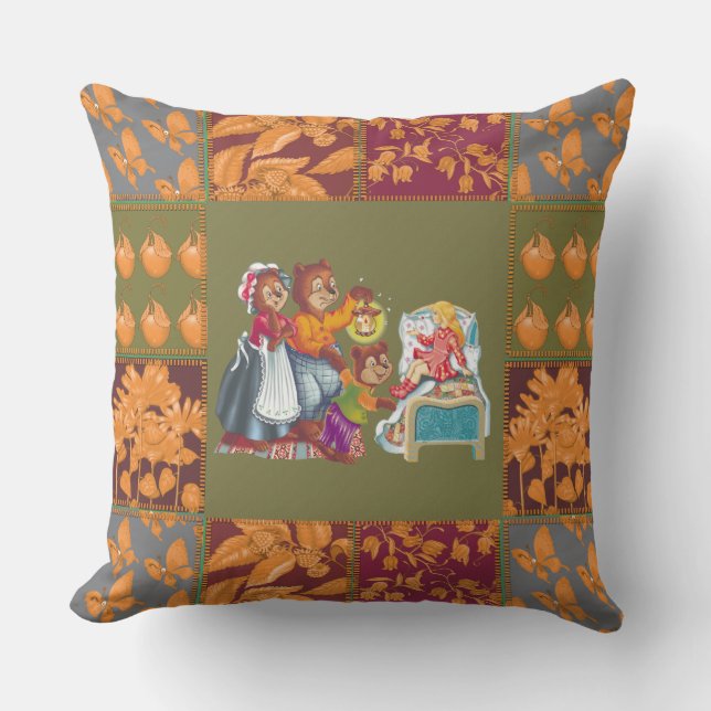 Masha and 3 fairy-tale bears cushion (Front)