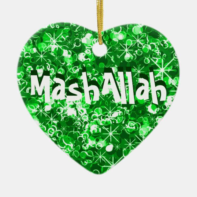 Mashallah islamic celebration green ornament (Front)
