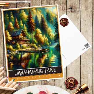 Mashapaug Lake, Connecticut | Vintage Painting Postcard
