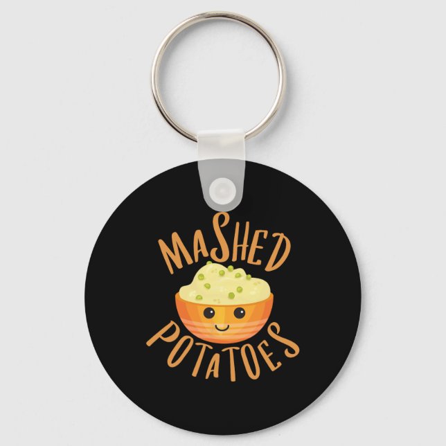 Mashed Potatoes And Gravy Matching Halloween Best  Key Ring (Front)
