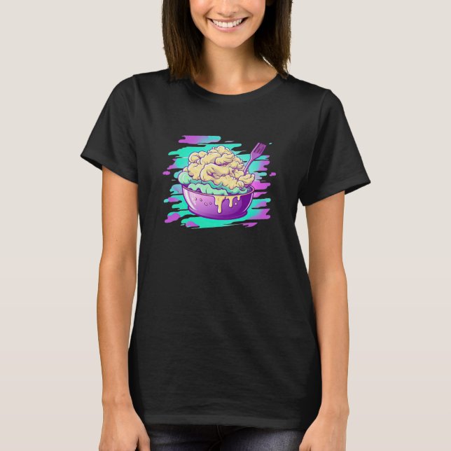 Mashed Potatoes Vaporwave Retrowave Aesthetic T-Shirt (Front)