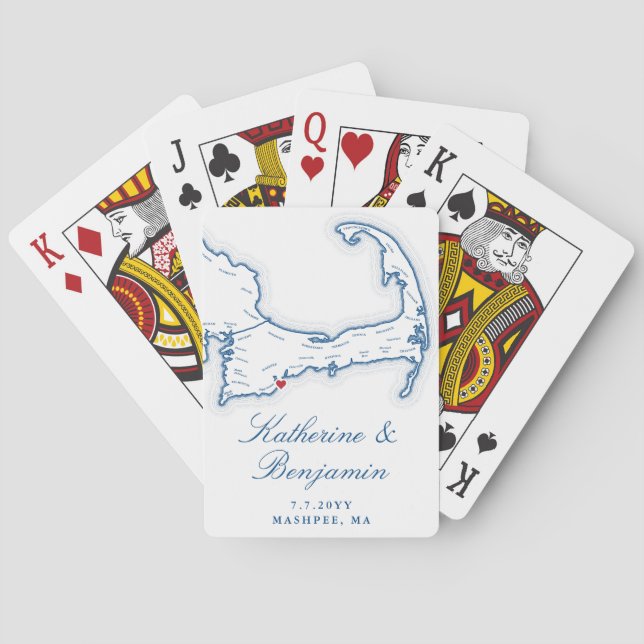 Mashpee MA Cape Cod Destination Wedding Favour  Playing Cards (Back)