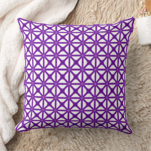 Mashrabiya-Style Geometric Pattern Cut Out Purple Cushion