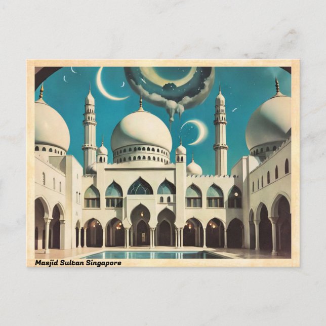 Masjid Sultan Singapore Vintage Travel Postcard (Front)