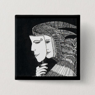 mask 15 cm square badge
